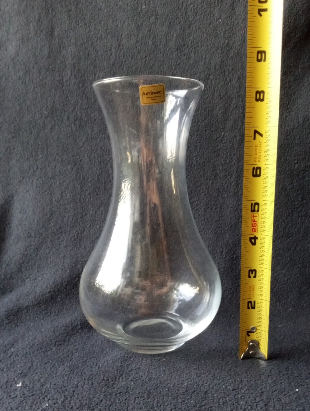 DAD/GRAD VASE LUMINARC Verrerie d’Arques FRANCE Harmonie Clear Glass 8-1/4" High
